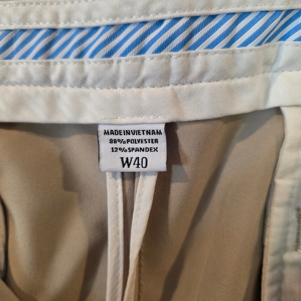 FootJoy Golf Shorts Mens 40 Stone Beige Excellent Performance Stretch Flat Front - Picture 4 of 6